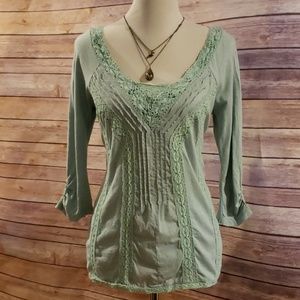 Anthropologie brand Meadow Rue lacy top sz L